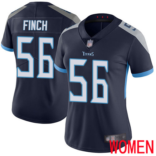 Tennessee Titans Limited Navy Blue Women Sharif Finch Home Jersey NFL Football #56 Vapor Untouchable->women nfl jersey->Women Jersey